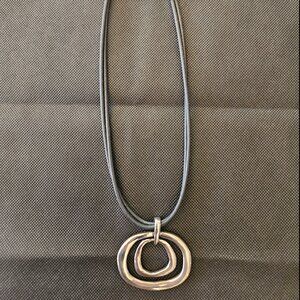 Chico's Silver Tone Rings Necklace